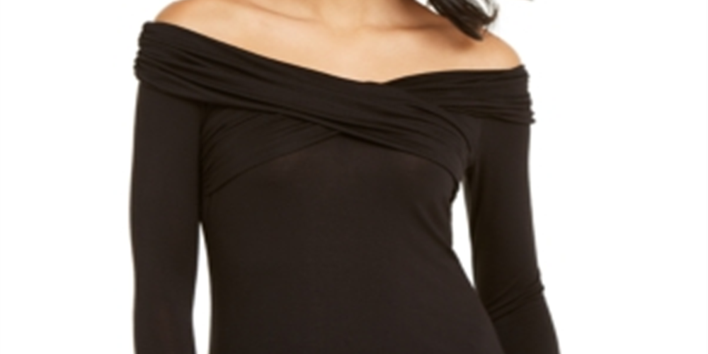 Thalia Sodi Top cruzado ombro a ombro feminino preto tamanho M