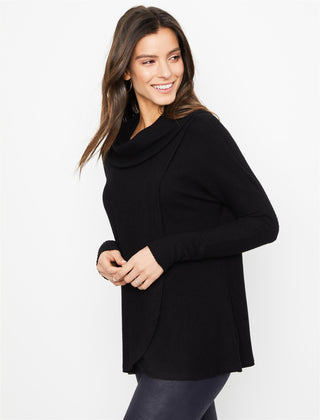 Blusa de amamentação feminina A Pea In The Pod, malha canelada, gola alta, cinza, tamanho pequeno