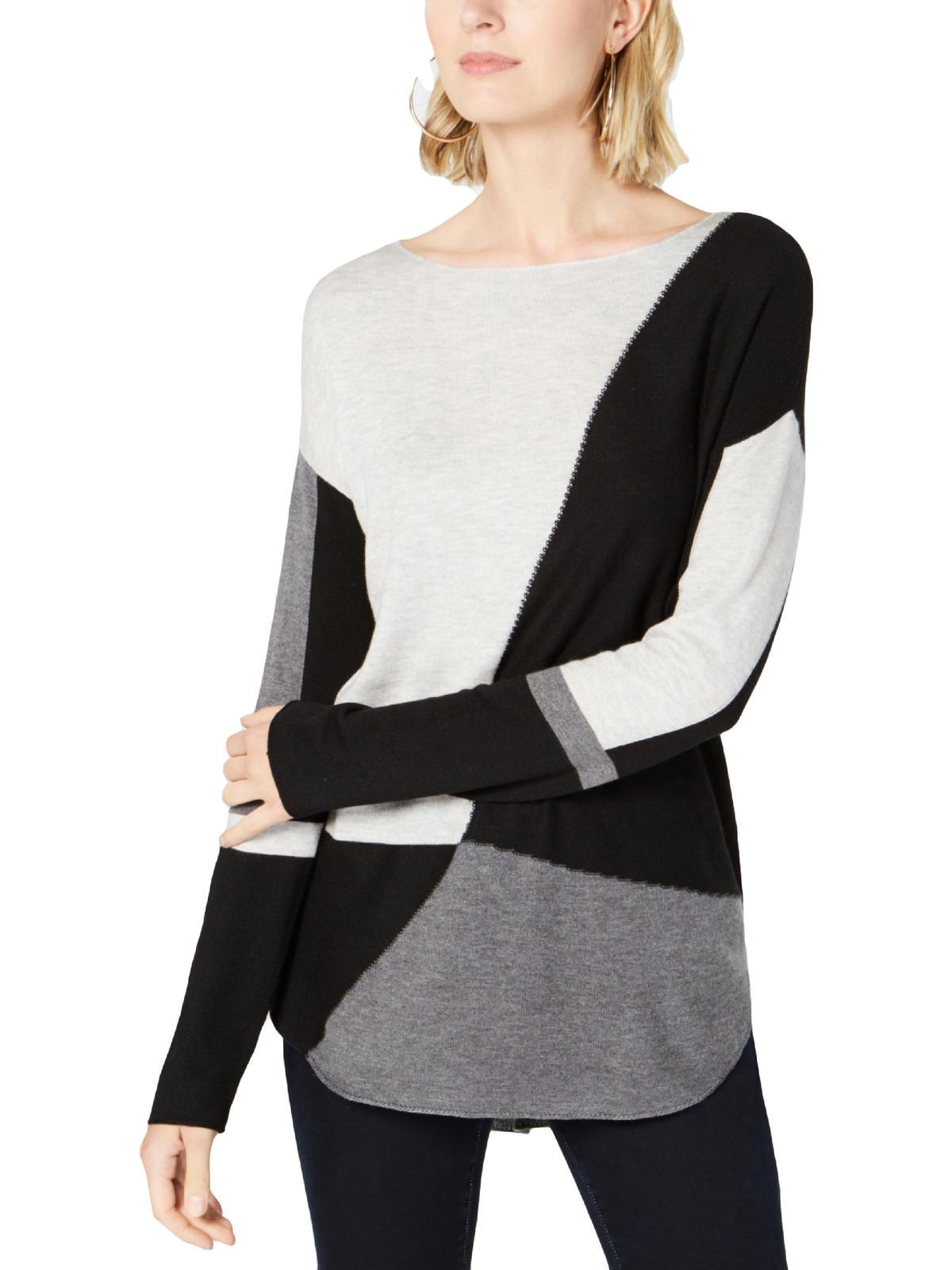 Suéter feminino colorblock da INC International Concepts, cinza, tamanho pequeno GG