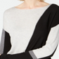 Suéter feminino colorblock da INC International Concepts, cinza, tamanho pequeno GG