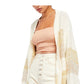 Cardigan Southport Beach Feminino Free People Bege Tamanho X-Grande