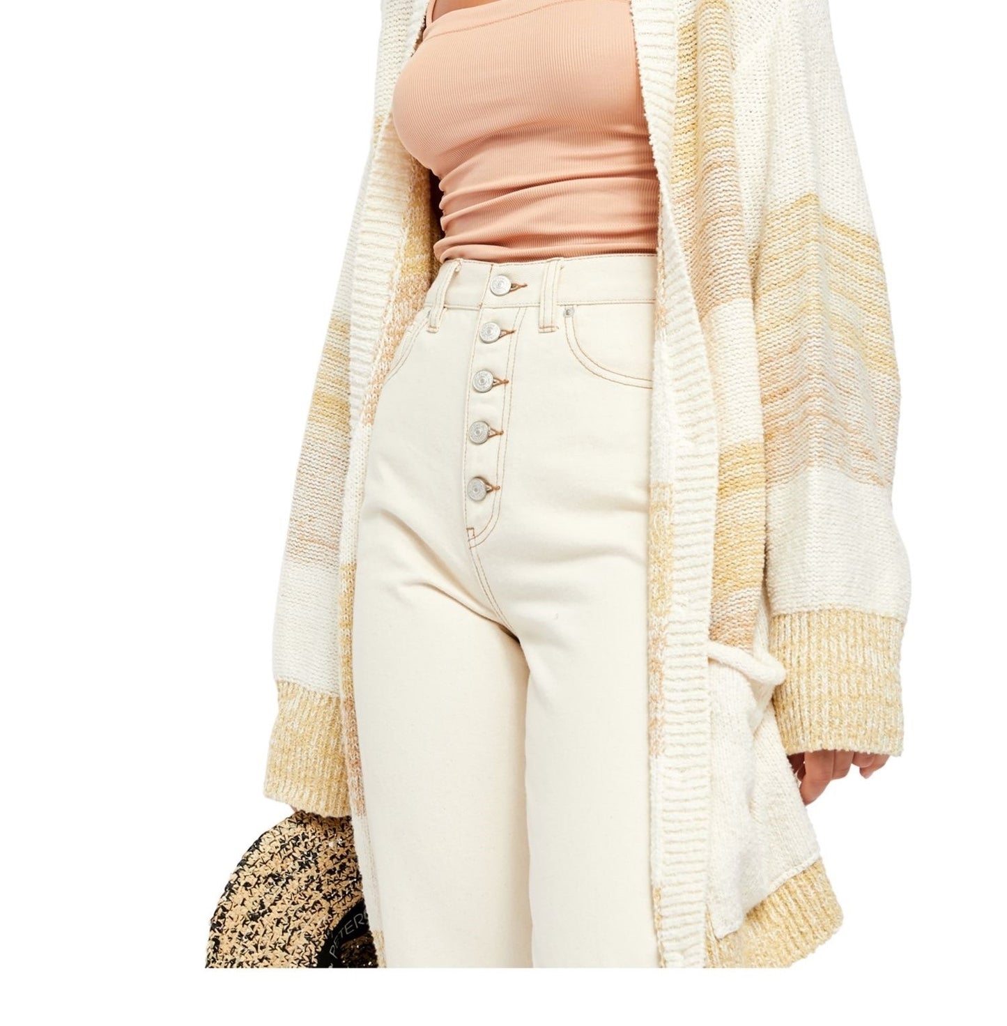 Cardigan Southport Beach Feminino Free People Bege Tamanho X-Grande
