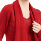 Karen Scott Suéter Feminino com Cachecol Enfeitado Médio Vermelho Tamanho XX-G