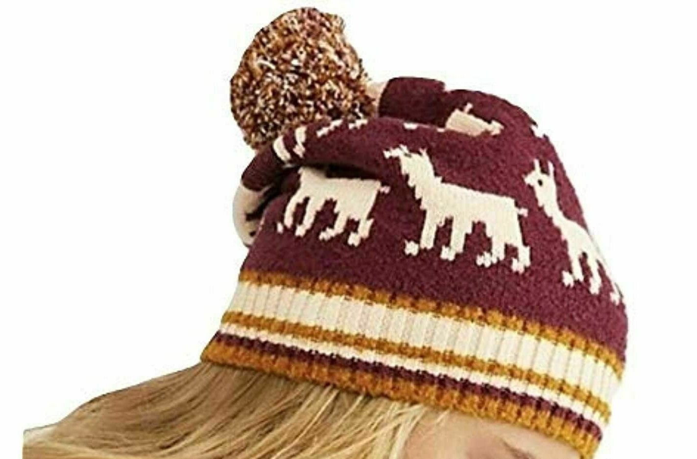 Gorro feminino de alpaca My Bags Pom Beanie vermelho tamanho regular