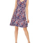 Vestido feminino sem mangas com alças e estampa nas costas, azul, tamanho médio, da Style &amp; Co