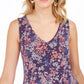 Vestido feminino sem mangas com alças e estampa nas costas, azul, tamanho médio, da Style &amp; Co