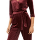 Macacão feminino com cinto NY Collection, tamanho vinho - Petite XS
