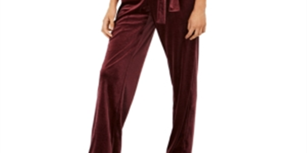 Macacão feminino com cinto NY Collection, tamanho vinho - Petite XS