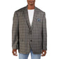 Ralph Lauren Blazer Masculino Xadrez de Lã e Mistura de Dois Botões Cinza Tamanho 50