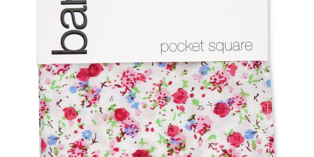 Lenço de bolso floral Bourke masculino Bar III, bege, tamanho regular