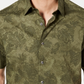 Camisa elástica aquarela Pennello masculina Tasso Elba, verde, tamanho médio