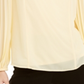 Blusa feminina Alfani com manga plissada, amarela, tamanho pequeno G