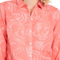Camisa feminina Charter Club Artful Paisleys estampada em mistura de linho vermelha tamanho grande