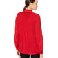 Ralph Lauren Georgette Top com decote em V, tamanho médio, vermelho