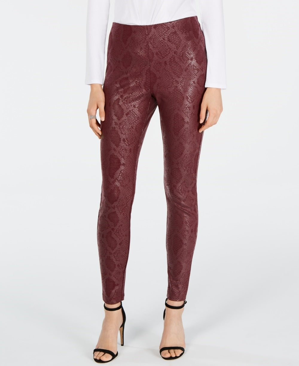 Calça skinny feminina com estampa de cobra da INC International Concepts, vermelha, tamanho 2