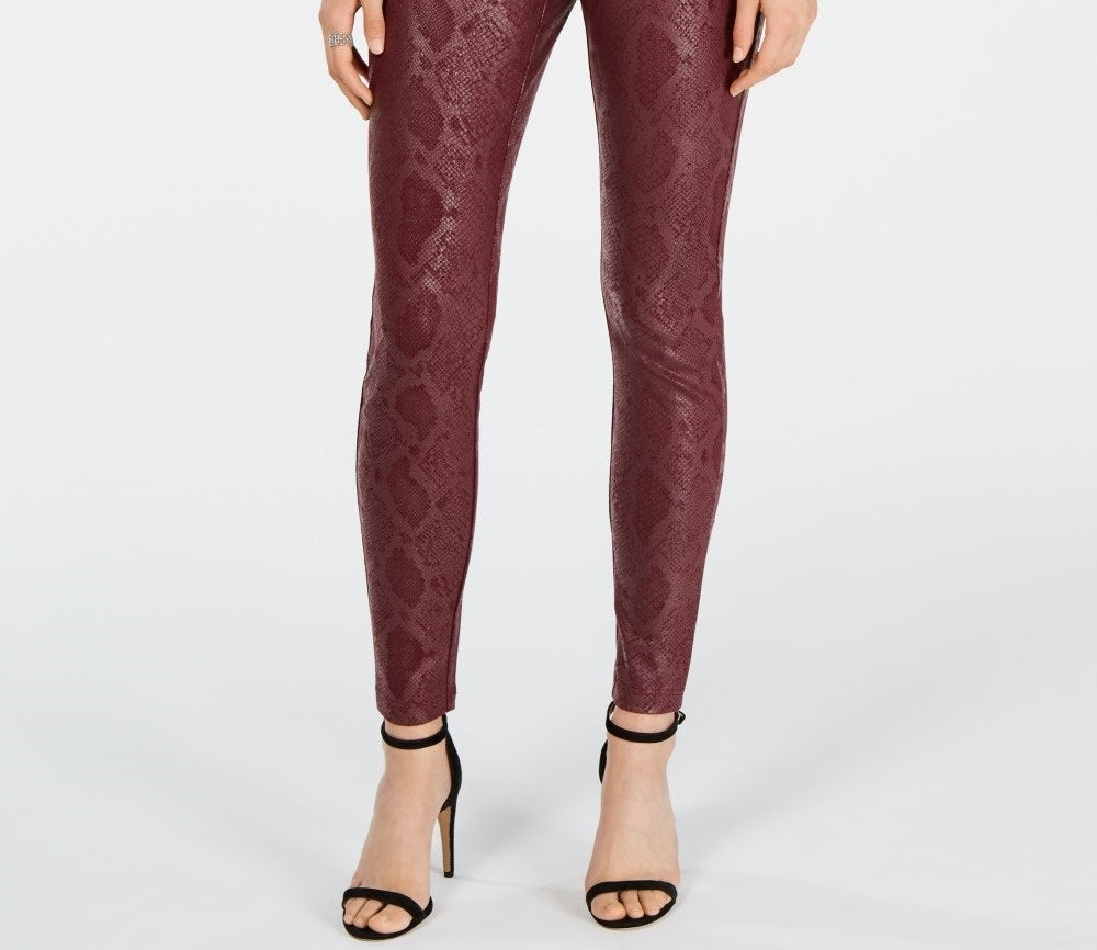 Calça skinny feminina com estampa de cobra da INC International Concepts, vermelha, tamanho 2