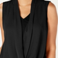 Blusa feminina Alfani sem mangas com frente drapeada, preta, tamanho pequeno e pequeno