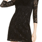 Vestido feminino Michael Kors com lantejoulas e renda, preto, tamanho XX-S