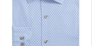 Camisa social slim fit com estampa geométrica masculina Alfani, azul, tamanho L 16-16/5