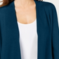 Cardigan feminino Alfani com manga amarrada e azul-petróleo, tamanho pequeno GG