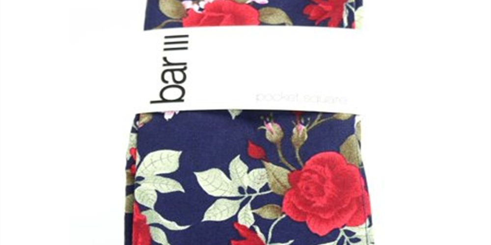 Lenço de bolso acessório estampado floral masculino Bar III azul tamanho regular