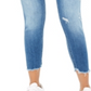 Calça jeans skinny feminina Flying Monkey, azul, tamanho 25, cropped e desgastada