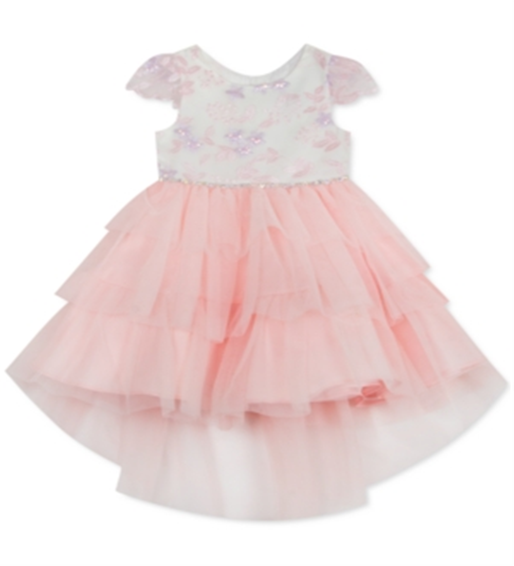 Vestido de tule em camadas para meninas, edições raras, rosa, tamanho 2T