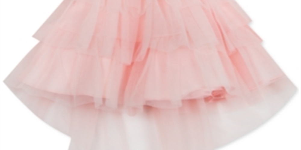 Vestido de tule em camadas para meninas, edições raras, rosa, tamanho 2T
