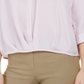 Blusa feminina Alfani com manga amarrada, roxa, tamanho pequeno, médio