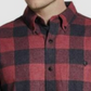 Camisa social masculina xadrez vintage à prova de intempéries com gola vermelha tamanho XXX-G