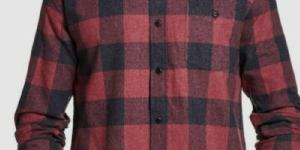 Camisa social masculina xadrez vintage à prova de intempéries com gola vermelha tamanho XXX-G
