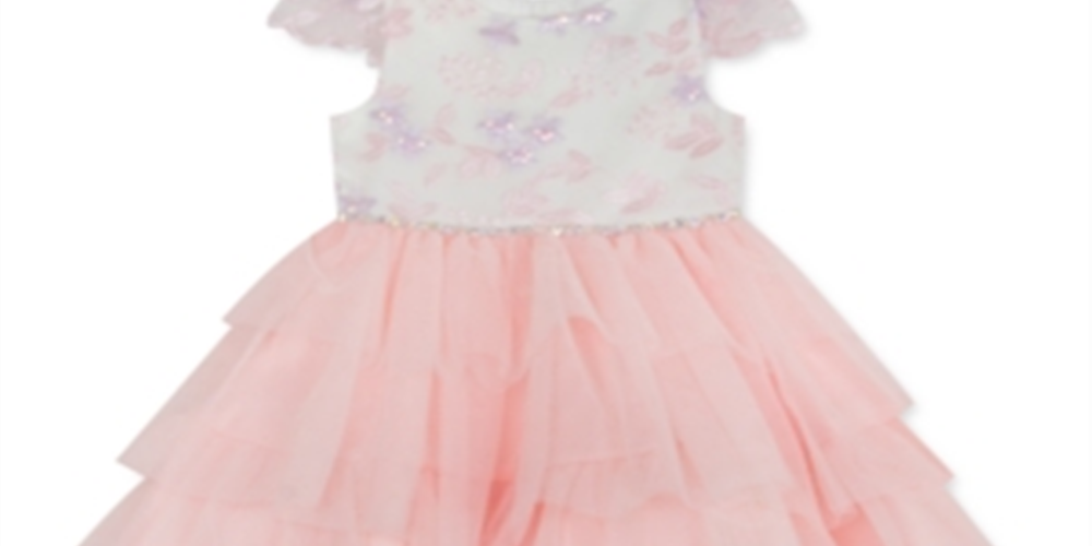 Vestido de tule em camadas para meninas, edições raras, rosa, tamanho 3T