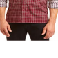 Camisa masculina Lacoste xadrez com botões, tamanho regular, vermelha, tamanho 42