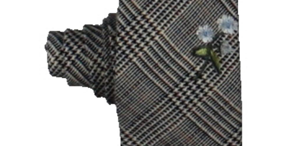 Gravata masculina com estampa floral pied-de-poule da INC International Concepts, cinza, tamanho regular