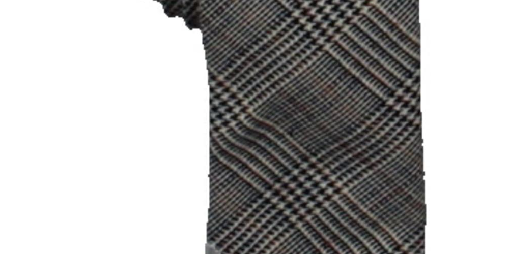 Gravata masculina com estampa floral pied-de-poule da INC International Concepts, cinza, tamanho regular