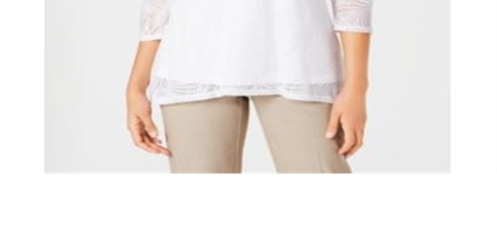 JM Collection Top Feminino com Sobreposição e Colar Branco Tamanho Pequeno Médio