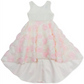 Vestido curto Soutache alto e baixo Rare Editions para meninas, tamanho 2T, branco