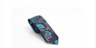 Gravata fina floral masculina INC International Concepts azul tamanho regular