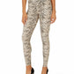 Calça legging feminina de malha modeladora INC International Concepts, comprimento total, pele de cobra, preta, bege, tamanho P