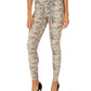 Calça legging feminina de malha modeladora INC International Concepts, comprimento total, pele de cobra, preta, bege, tamanho P