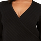 INC International Concepts Feminino Plus Pointelle Surplice Preto Tamanho 0X