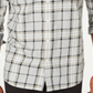 Camisa xadrez masculina American Rag com botões e gola baixa, cinza, tamanho médio