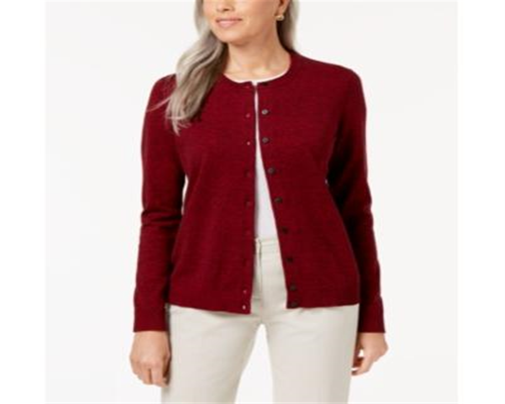 Karen Scott Cardigan Feminino com Botões Vermelho Tamanho XS