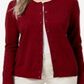 Karen Scott Cardigan Feminino com Botões Vermelho Tamanho XS