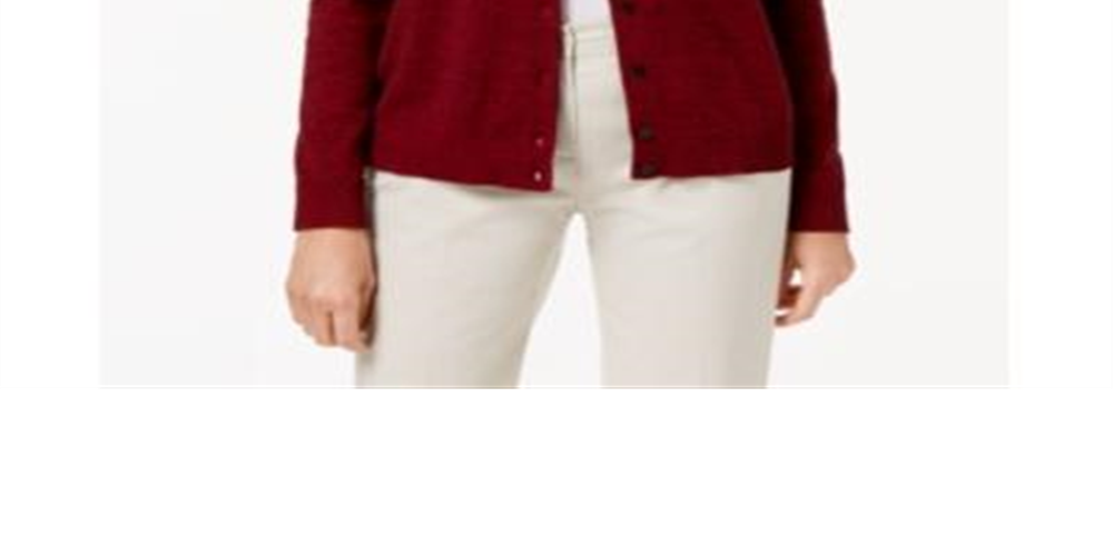 Karen Scott Cardigan Feminino com Botões Vermelho Tamanho XS