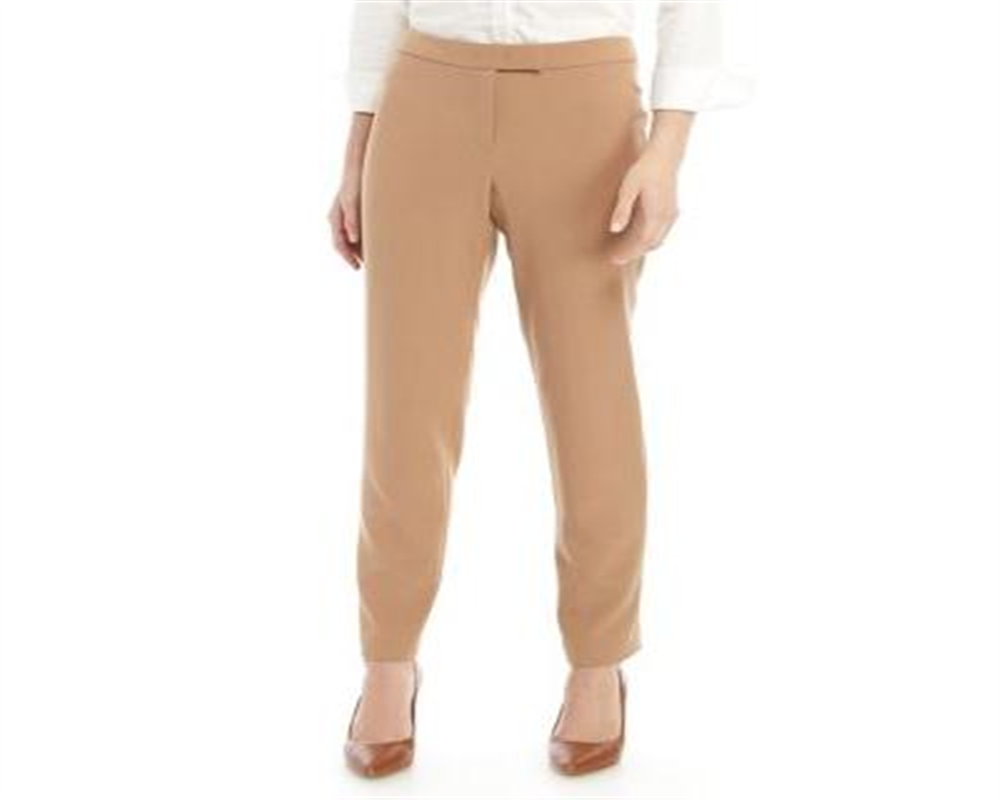 Calça feminina Anne Klein com zíper, marrom, tamanho 4