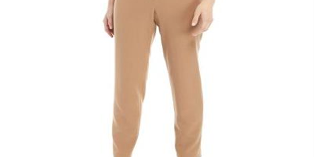 Calça feminina Anne Klein com zíper, marrom, tamanho 4