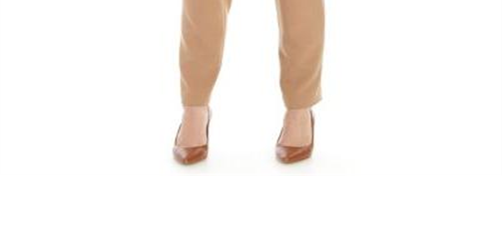 Calça feminina Anne Klein com zíper, marrom, tamanho 4