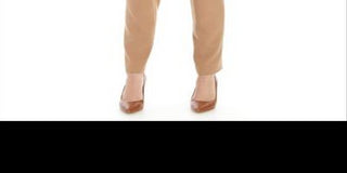 Calça feminina Anne Klein com zíper, marrom, tamanho 4