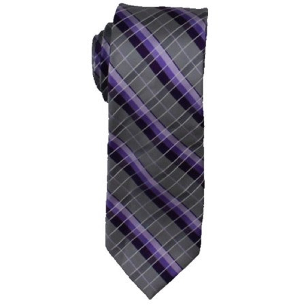 Van Heusen Men's Plaid Professional Neck Tie Purple Size Regular
